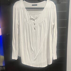 Karen Scott White Button-Front Women's Blouse